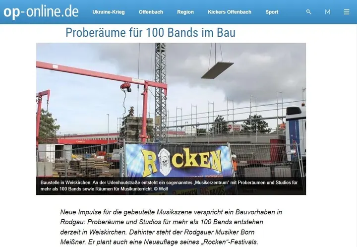 Offenbach Post vom 10.11.2022 – News-Grafik aus dem Musikbunker-Archiv