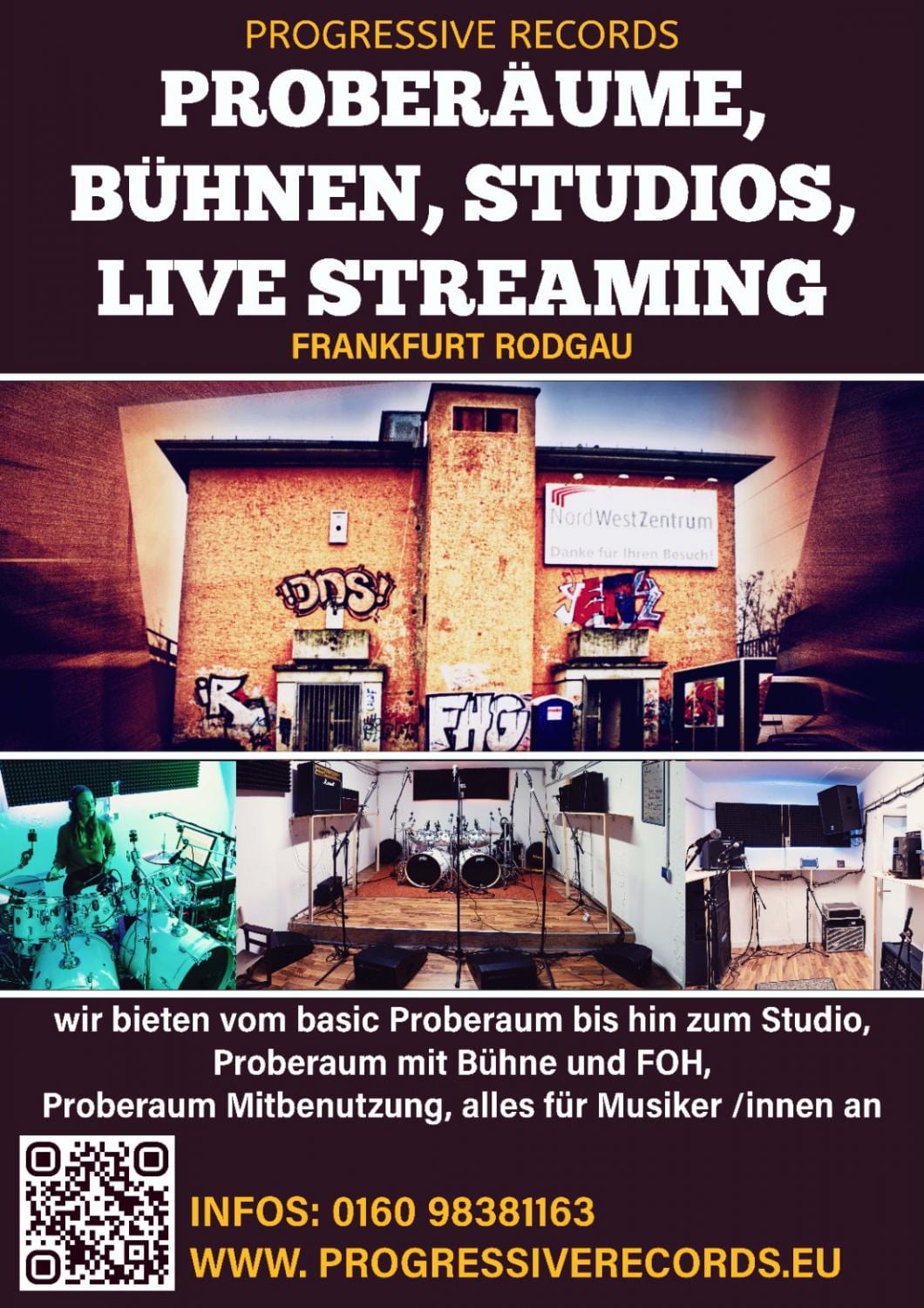 Historische Aufnahme eines Raum- oder Bühnenbereichs 12 im Musikbunker Frankfurt Römerstadt