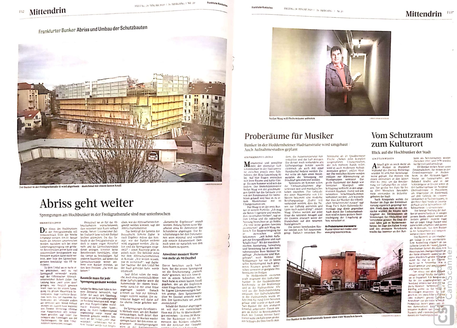 Frankfurter Rundschau vom 23.01.2020 – News-Grafik aus dem Musikbunker-Archiv
