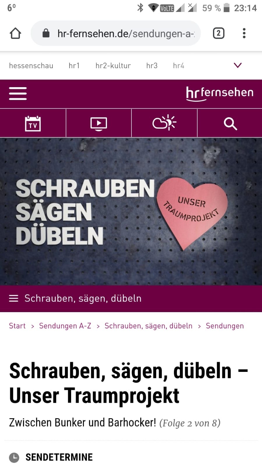 HR-Fernsehbericht Teil 3 – News-Grafik aus dem Musikbunker-Archiv